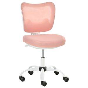 Vinsetto bureaustoel draaistoel ligfunctie bureaustoel in hoogte verstelbaar schuim ABS metaal wit + lichtblauw 46 x 51 x 78-87,5 cm