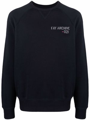 Fay sweat à logo imprimé - Bleu