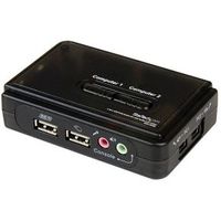 StarTech.com 2-poort USB KVM-switch Zwart met Audio en Bekabeling