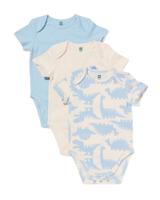HEMA Baby meegroeirompers dieren - 3 stuks blauw (blauw)