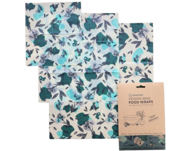 Beewise Vegan food wraps - set van 3 - blauw