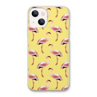 Flamingo's geel: iPhone 13 Transparant Hoesje