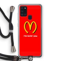 I'm lovin' you: Samsung Galaxy A21s Transparant Hoesje met koord