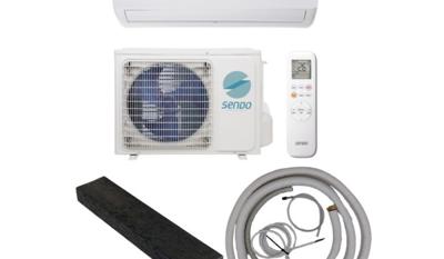 Sendo ARIS split unit airco 2,5 kW met complete installatieset - 5 meter leiding + 2 opstellingsbalken 60 cm Sendo ARIS split unit airco 2,5 kW met complete installatieset - 5 meter leiding + 2 opstellingsbalken 60 cm