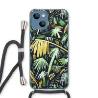 Tropical Palms Dark: iPhone 13 Transparant Hoesje met koord