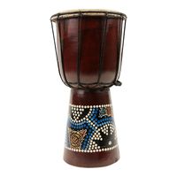 Djembe - Blauw & Groen Stippenpatroon (ca. 30 x 15 cm) - thumbnail