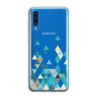 Gekleurde driehoekjes blauw: Samsung Galaxy A50 Transparant Hoesje