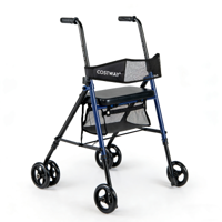 Vouwbare Rollator met Vier Wielen en Zitje 8-traps Hoogteverstelling