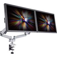 SpeaKa Professional SP-1624800 SuperFlex Monitor-tafelbeugel 2-voudig 25,4 cm (10) - 68,6 cm (27) Zilver-zwart In hoogte verstelbaar, Kantelbaar, Zwenkbaar,