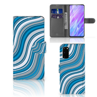 Samsung Galaxy S20 Telefoon Hoesje Waves Blue - thumbnail