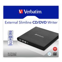 Verbatim Slimline CD/DVD optisch schijfstation DVD-RW Zwart - thumbnail