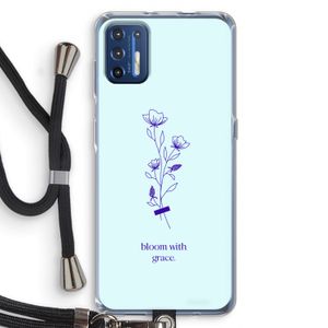 Bloom with grace: Motorola Moto G9 Plus Transparant Hoesje met koord