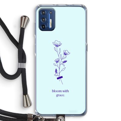 Bloom with grace: Motorola Moto G9 Plus Transparant Hoesje met koord