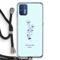 Bloom with grace: Motorola Moto G9 Plus Transparant Hoesje met koord