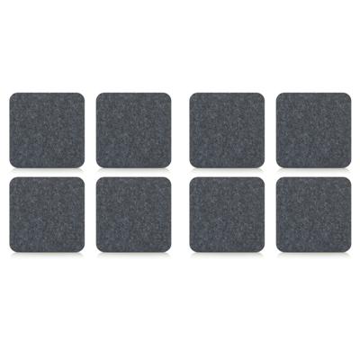 8x Onderzetter - antraciet grijs - vilt - 10 x 10 cm - voor glazen - voor op tafel 8x Onderzetter - antraciet grijs - vilt - 10 x 10 cm - voor glazen - voor op tafel