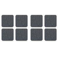 8x Onderzetter - antraciet grijs - vilt - 10 x 10 cm - voor glazen - voor op tafel