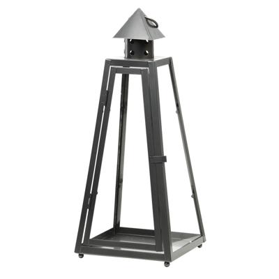 Fancy Flames Lantaarn - Antraciet - metaal - 16,7 x 39,9 cm - windlicht voor tuin