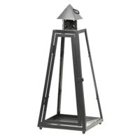Fancy Flames Lantaarn - Antraciet - metaal - 16,7 x 39,9 cm - windlicht voor tuin