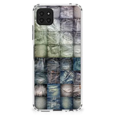 Anti Shock Bumper Case Samsung Galaxy A22 5G Spijkerbroeken Anti Shock Bumper Case Samsung Galaxy A22 5G Spijkerbroeken