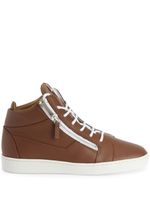 Giuseppe Zanotti baskets Frankie à plaque logo - Marron - thumbnail