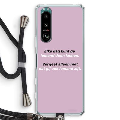 gij zijt ook iemand: Sony Xperia 5 III Transparant Hoesje met koord