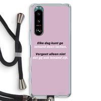 gij zijt ook iemand: Sony Xperia 5 III Transparant Hoesje met koord