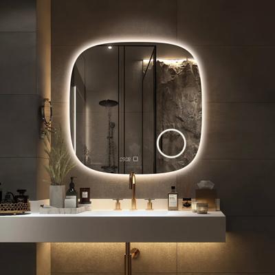 Badkamerspiegel SaniClear Shave | 80x80 cm | Vergrootglas | Indirecte verlichting | Touch button | Met spiegelverwarming