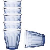 Drinkglazen/waterglazen Picardie - 6x stuks - blauw glas - 250 ML