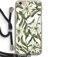 Wit bloemenpatroon: iPhone 6 / 6S Transparant Hoesje met koord