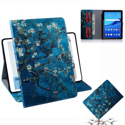 Abrikoos bloesem patroon horizontale Flip lederen case voor Huawei MediaPad T5 met houder & Card slot & portemonnee