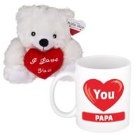 Vaderdagcadeau - knuffelbeer en koffiemok - cadeau - love you papa - mokken Vaderdagcadeau - knuffelbeer en koffiemok - cadeau - love you papa - mokken
