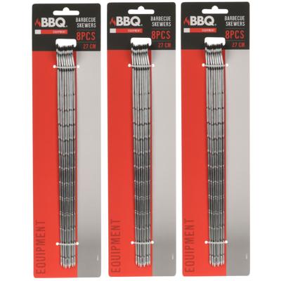 Barbecue Spiesen - 27x - Metaal - 27,5 cm - Rond Handvat - BBQ