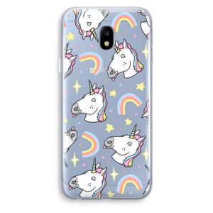 Rainbow Unicorn: Samsung Galaxy J3 (2017) Transparant Hoesje