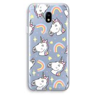 Rainbow Unicorn: Samsung Galaxy J3 (2017) Transparant Hoesje