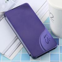 PU galvaniseren spiegel horizontale Flip lederen case voor Galaxy S10 Plus met houder (Sapphire Blue)