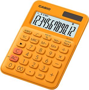 Casio MS-20UC-RG Bureaurekenmachine Oranje Aantal displayposities: 12 werkt op zonne-energie, werkt op batterijen (b x h x d) 105 x 23 x 149.5 mm