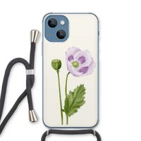 Purple poppy: iPhone 13 Transparant Hoesje met koord