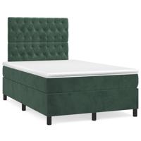 Boxspring met matras fluweel donkergroen 120x190 cm Boxspring met matras fluweel donkergroen 120x190 cm