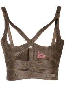 Jean Paul Gaultier x KNWLS haut-bustier en cuir - Marron