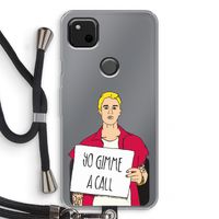 Gimme a call: Pixel 4a Transparant Hoesje met koord