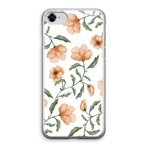 Peachy flowers: iPhone 8 Transparant Hoesje