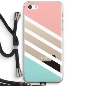 Strepen pastel: iPhone 5 / 5S / SE Transparant Hoesje met koord