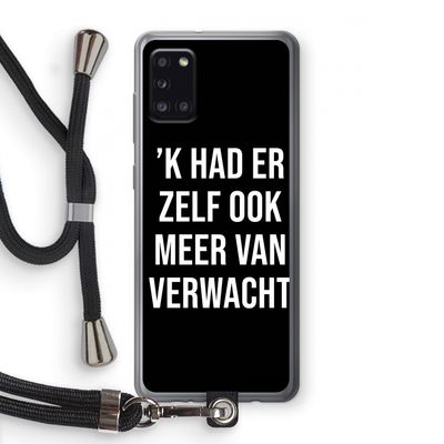 Meer verwacht - Zwart: Samsung Galaxy A31 Transparant Hoesje met koord