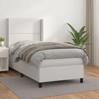 Boxspring met matras kunstleer wit 100x200 cm