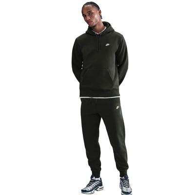 Nike Sportswear Club Fleece Joggingpak Hooded Donkergroen Wit Nike Sportswear Club Fleece Joggingpak Hooded Donkergroen Wit