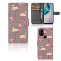 OnePlus Nord N10 | Telefoonhoesje | Met pasjeshouder | Flamingo
