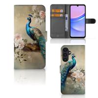 Telefoonhoesje | Met pasjeshouder | voor Samsung Galaxy A15 Vintage Pauwen