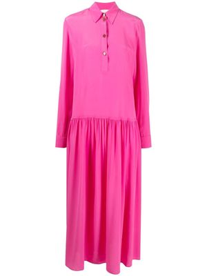 Alysi robe en soie à taille basse - Rose