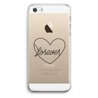 Forever heart black: iPhone 5 / 5S / SE Transparant Hoesje