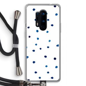 Blauwe stippen: OnePlus 8 Pro Transparant Hoesje met koord